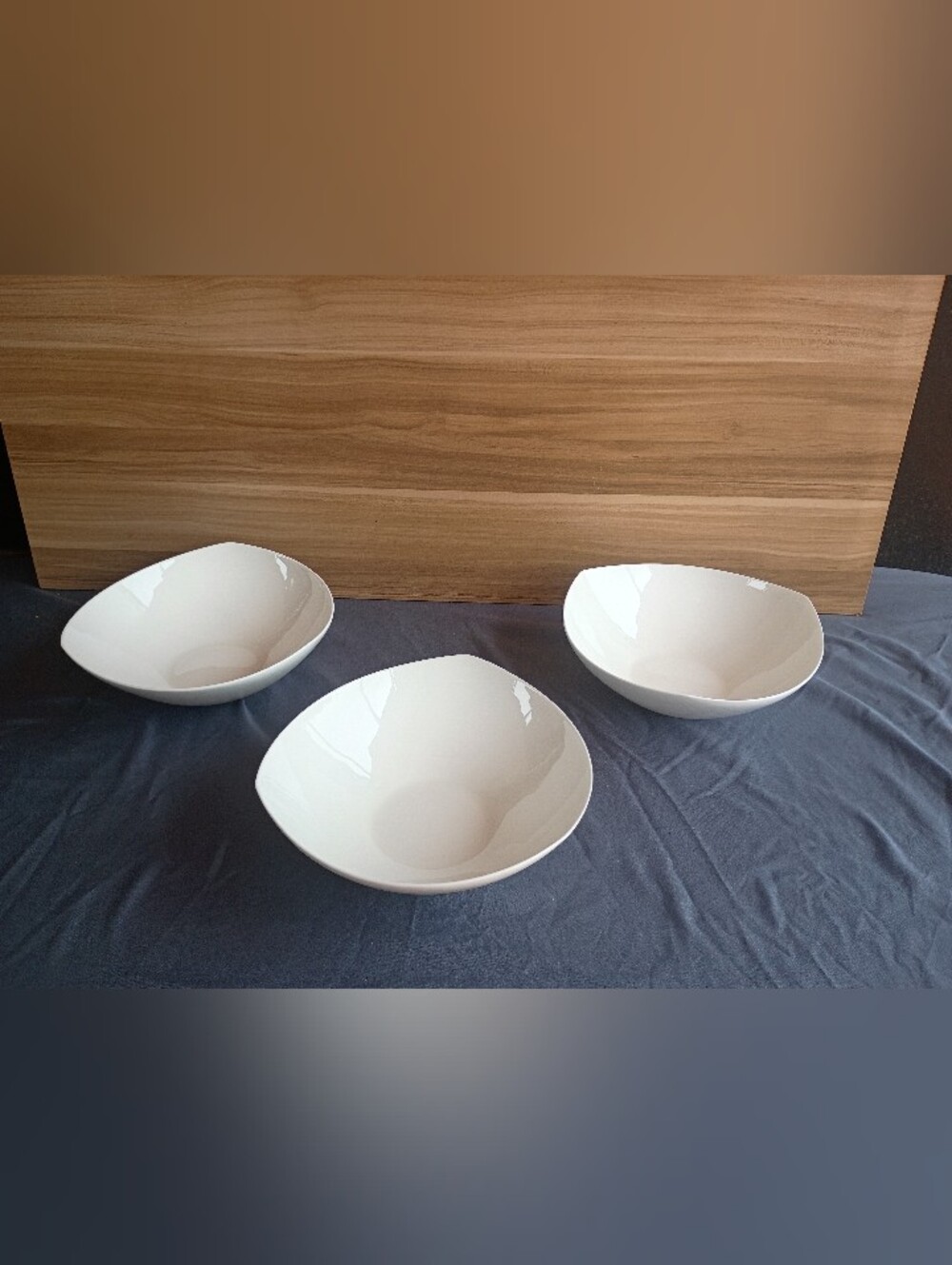 White Ceramic Serving Bowls - Set of 3